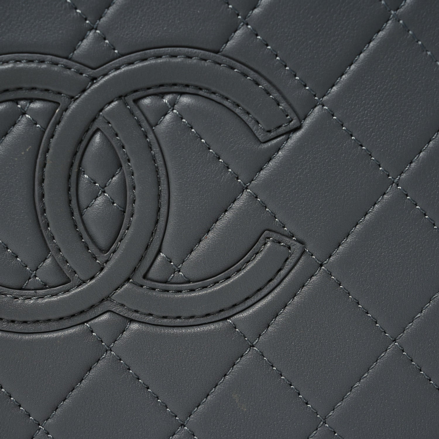 Chanel Calfskin Quilted Studded Square Vanity Case Grey 8 of 11