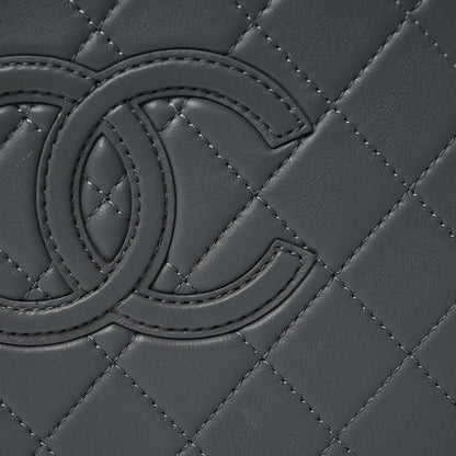Chanel Calfskin Quilted Studded Square Vanity Case Grey 8 of 11