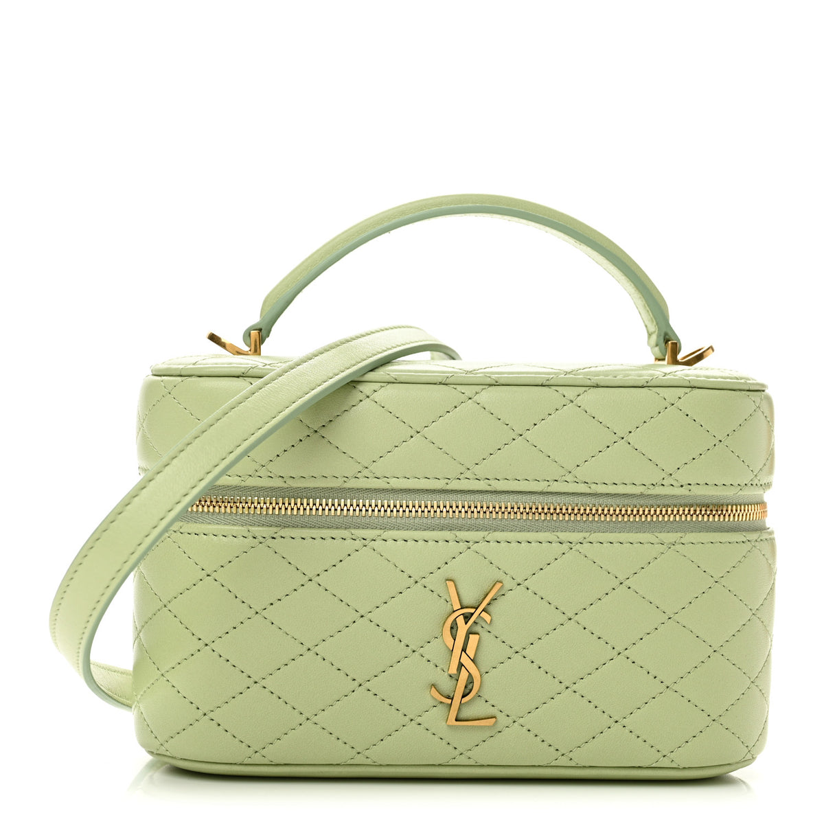 Lambskin Quilted Gaby Vanity Bag Misty Jade