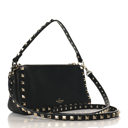 Valentino Garavani Grained Calfskin Small Rockstud Crossbody Bag Black 3 of 8