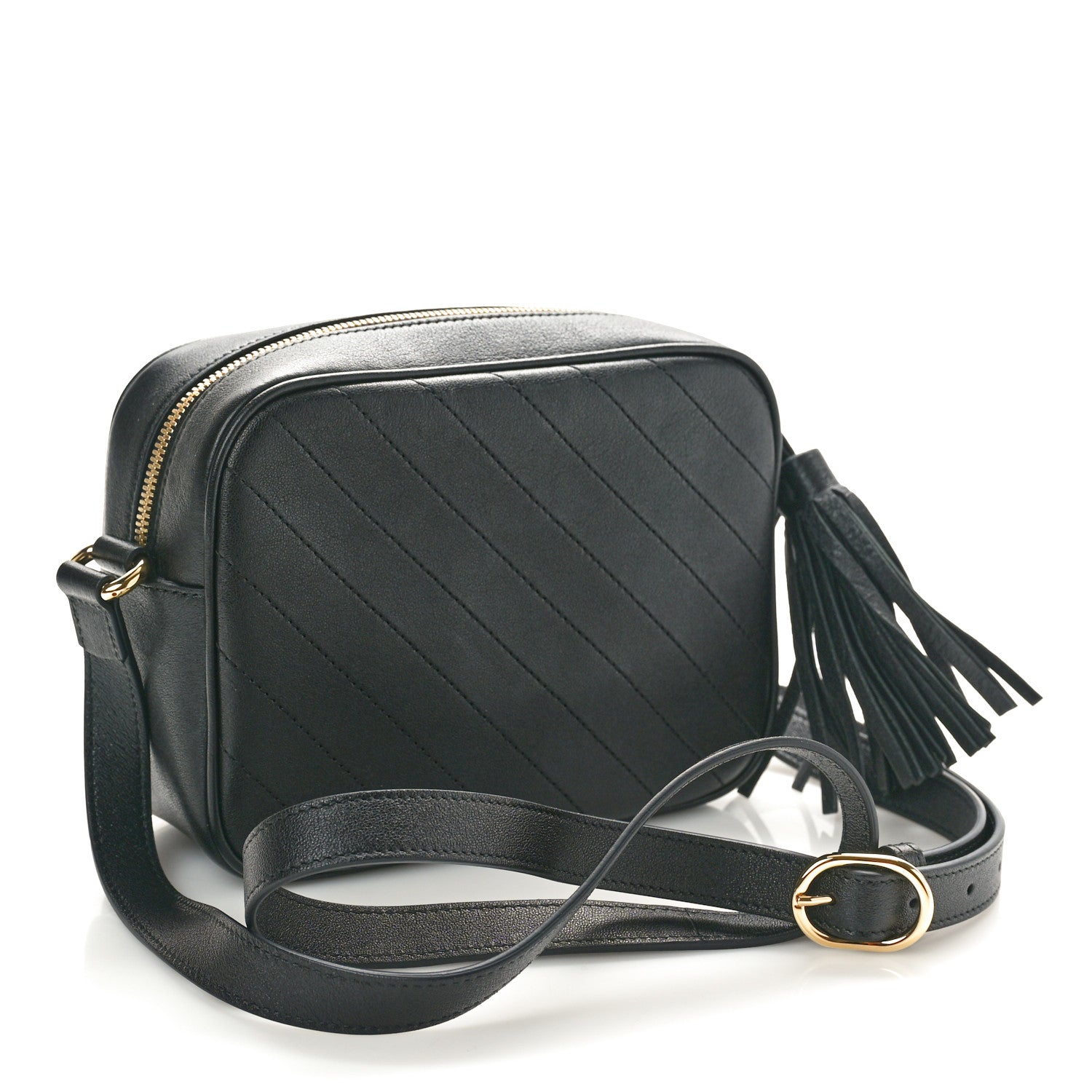 Gucci Sakai Be Green Calfskin Diagonal Stitched Small Blondie Shoulder Bag Black 3 of 10