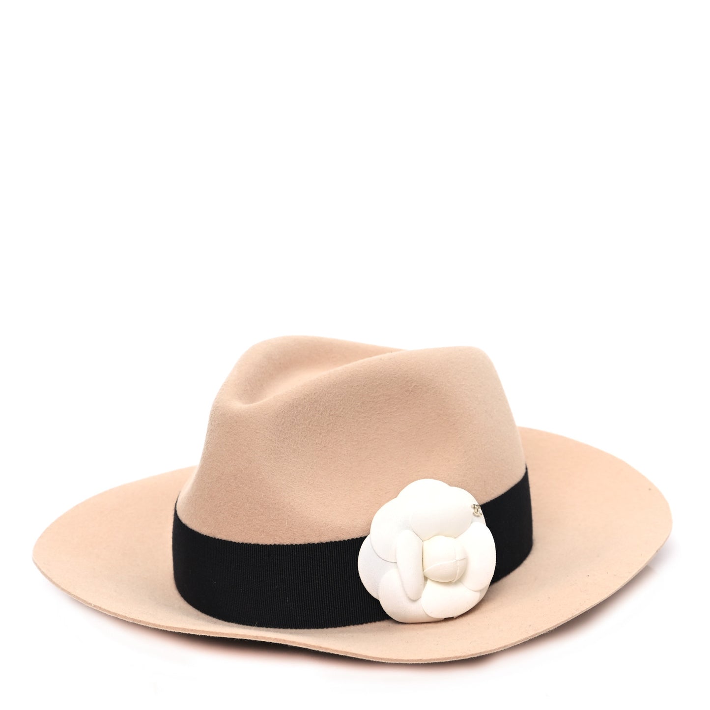 Suede Wide Brim Hat S Beige