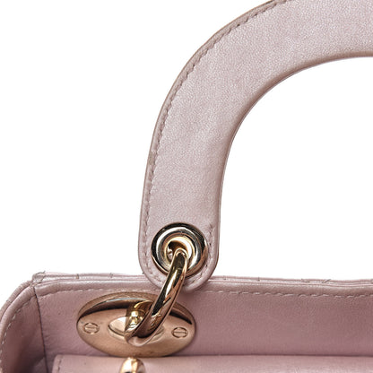 Christian Dior Metallic Lambskin Cannage Mini Lady Dior Lotus 10 of 16
