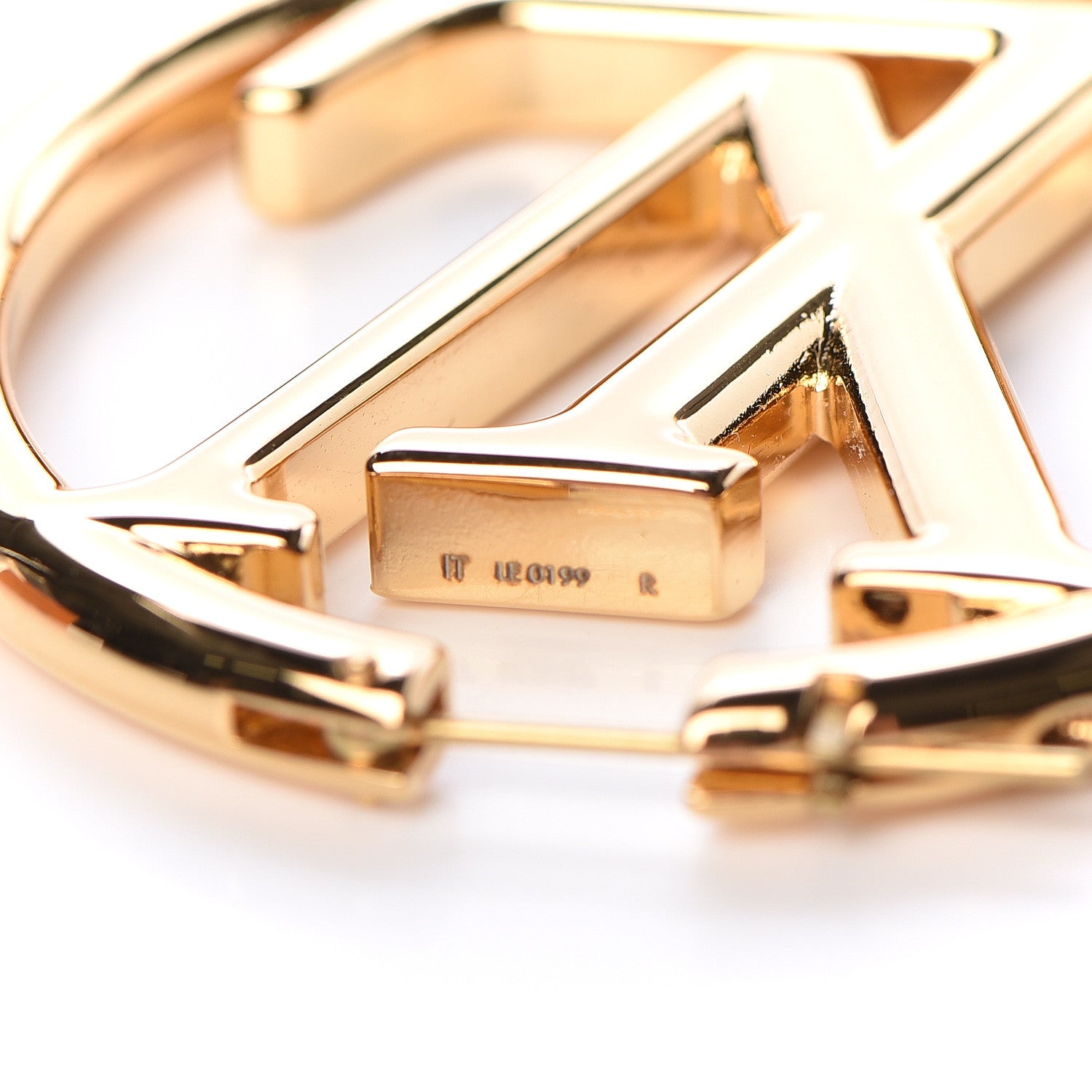 Louis Vuitton Metal Louise Hoop Earrings Gold 4 of 5