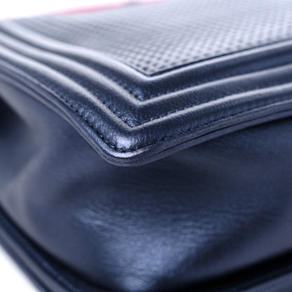 Chanel Lambskin Embossed New Medium Boy Cube Flap Navy 9 of 17