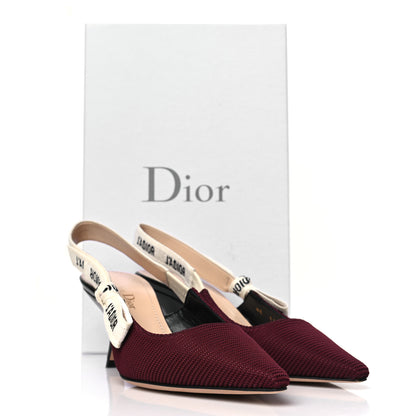 Christian Dior Technical Canvas Ribbon J Adior Slingback 65mm Pumps 36.5 Rouge Black 9 of 9
