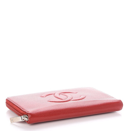 Chanel Caviar Large CC Timeless Zip Around Organizer Wallet Red 4 of 9