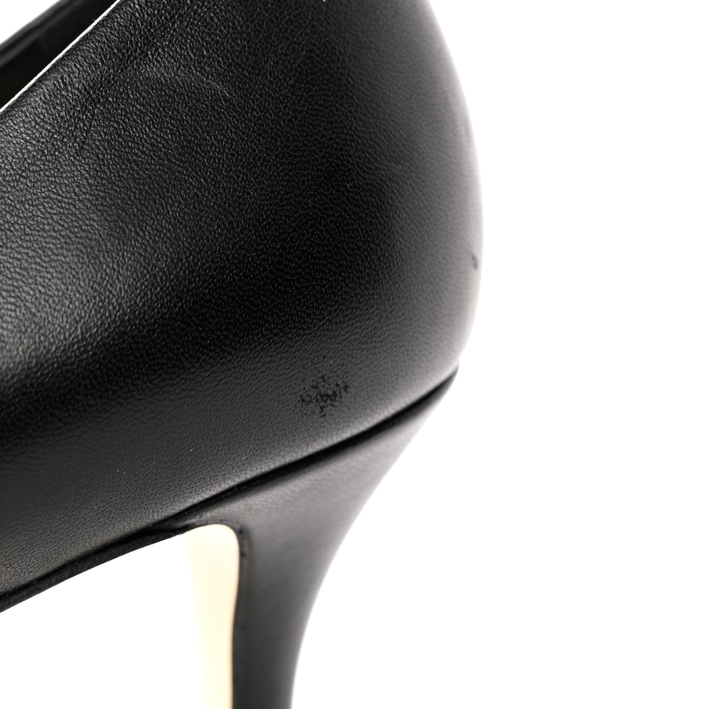 Lambskin CC Cap Toe Kitten Heel Pumps 37.5 Black