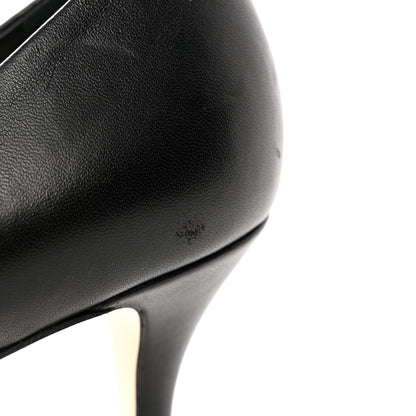 Chanel Lambskin CC Cap Toe Kitten Heel Pumps 37.5 Black 9 of 11