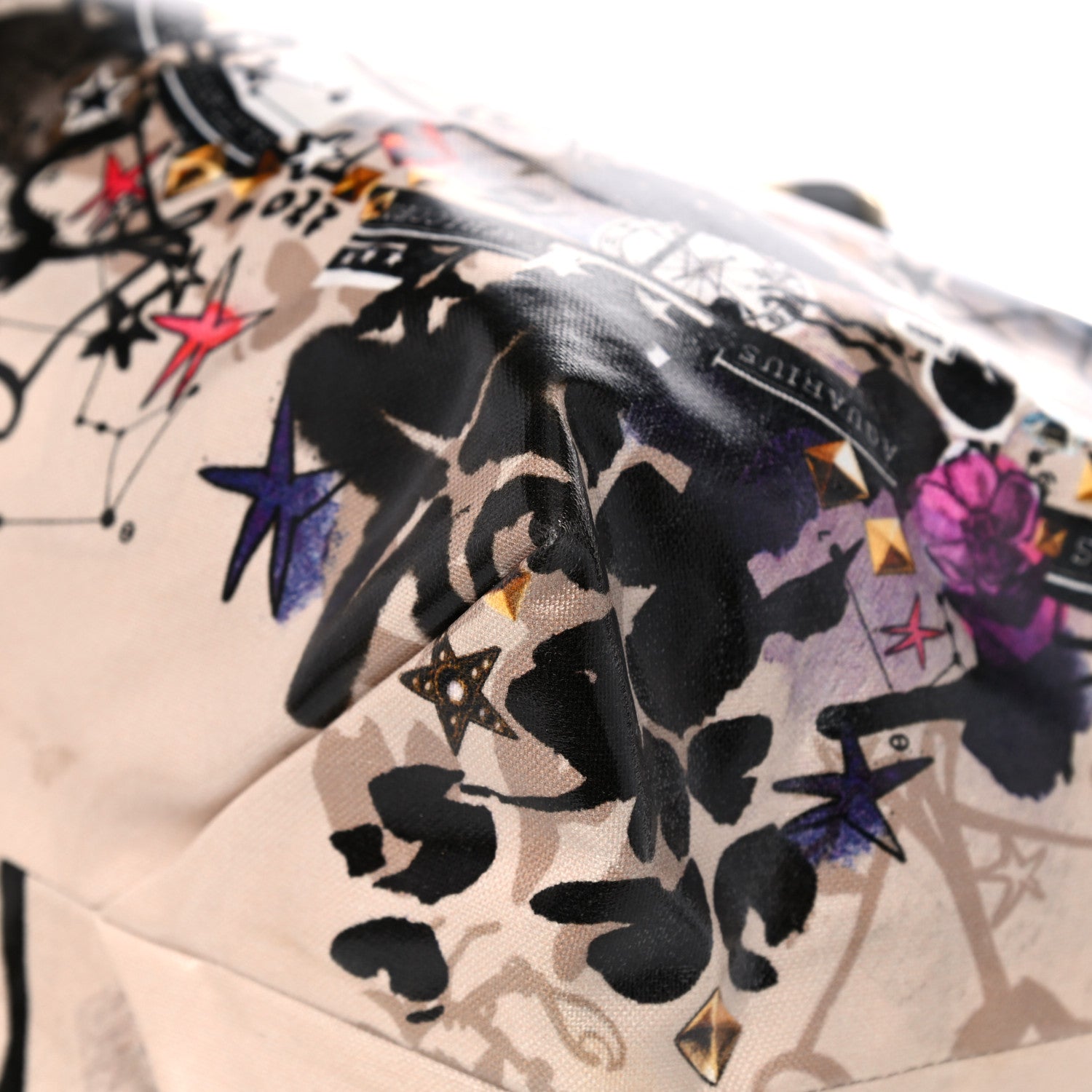 Jimmy Choo Glazed Canvas Zodiac Tote Black 10 of 13