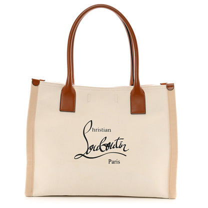 Christian Louboutin Canvas Nastroloubi Tote Natural Black 1 of 12