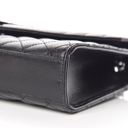 Saint Laurent Grain De Poudre Textured Mixed Matelasse Triquilt Medium Monogram Satchel Black 6 of 10