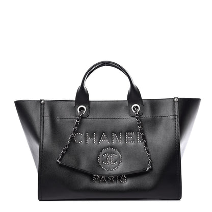 Chanel Caviar Large Studded Deauville Tote Black 1 of 10