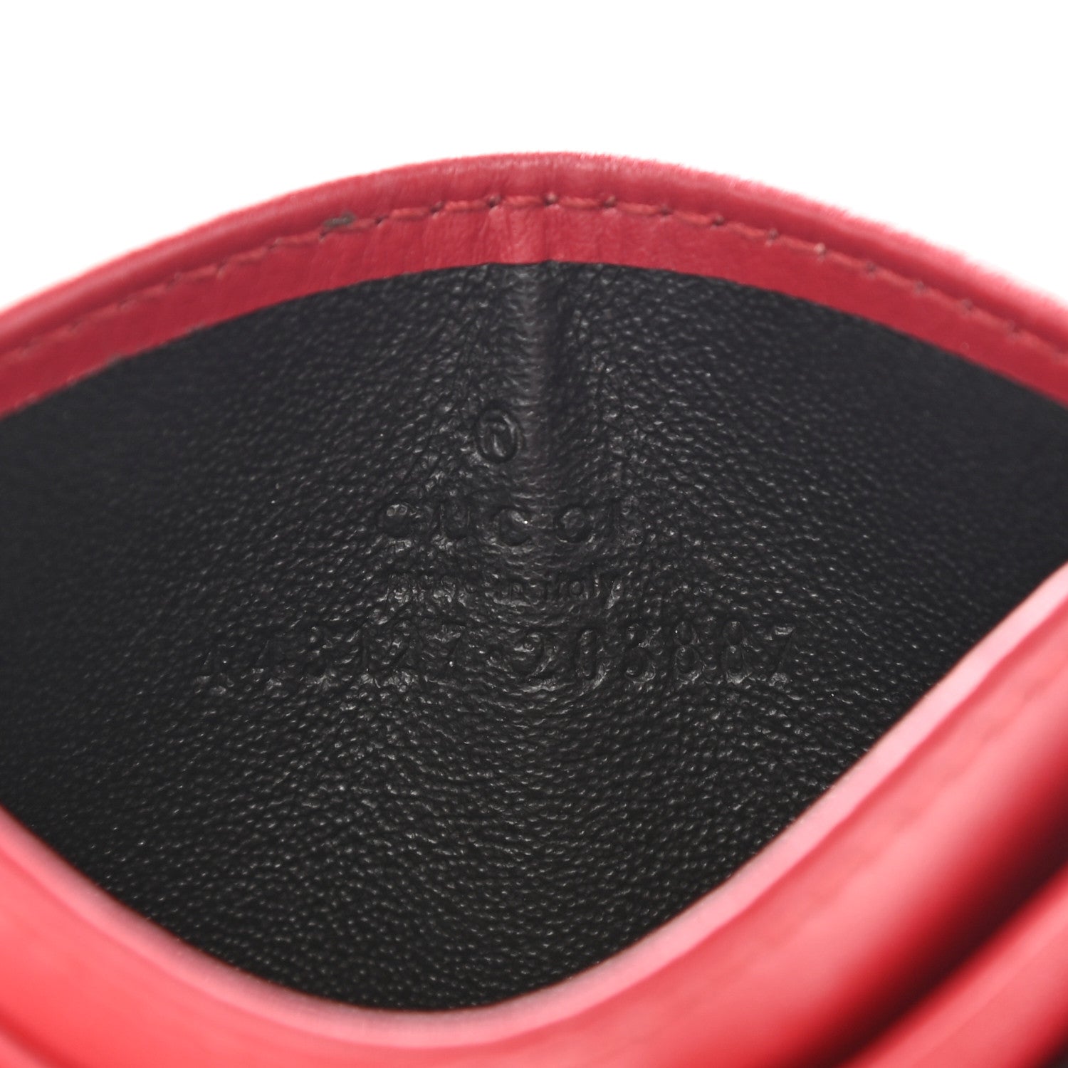 Gucci Calfskin Matelasse GG Marmont Card Holder Hibiscus Red 5 of 6