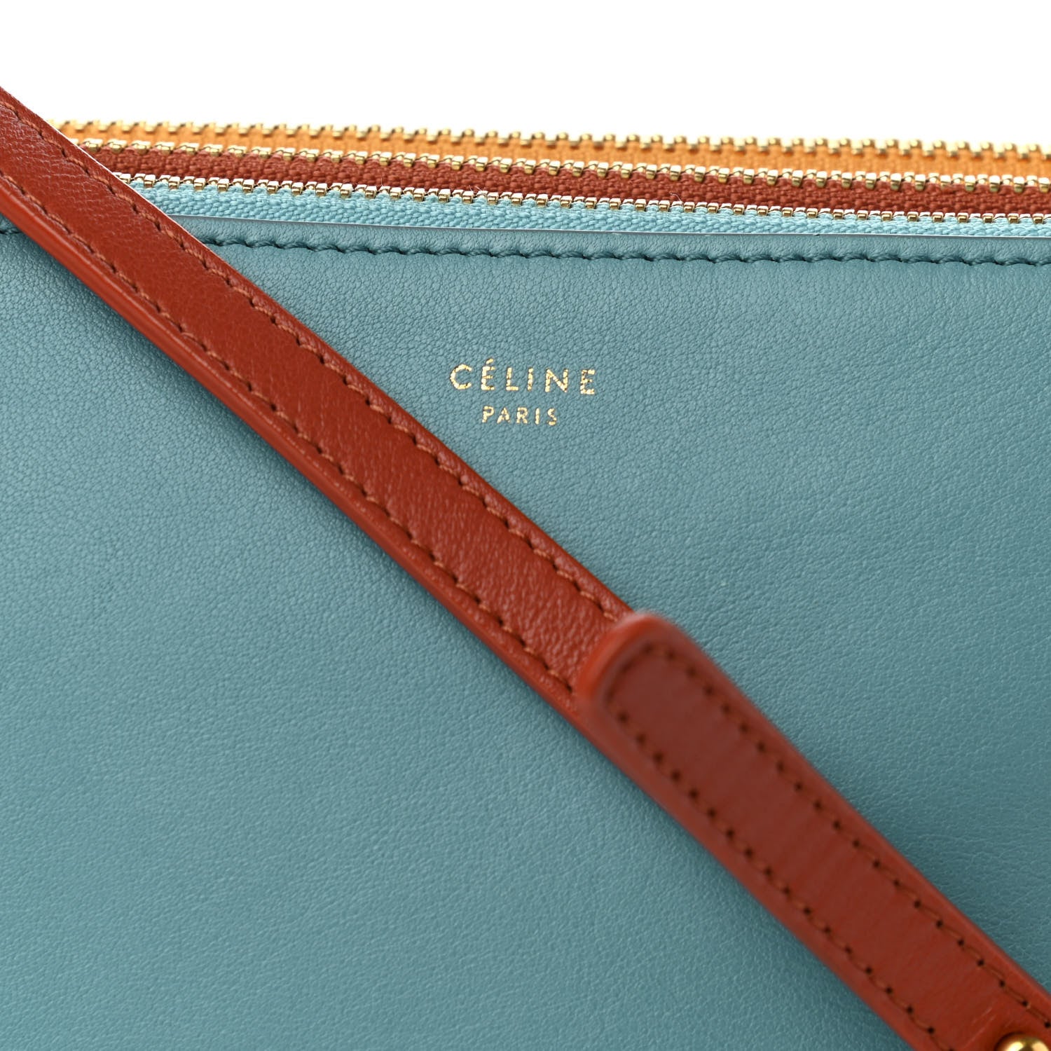 Celine Lambskin Small Multicolor Trio Crossbody Bag Antarctic 9 of 11