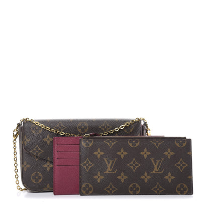 Louis Vuitton Monogram Pochette Felicie Chain Wallet Fuchsia 3 of 24