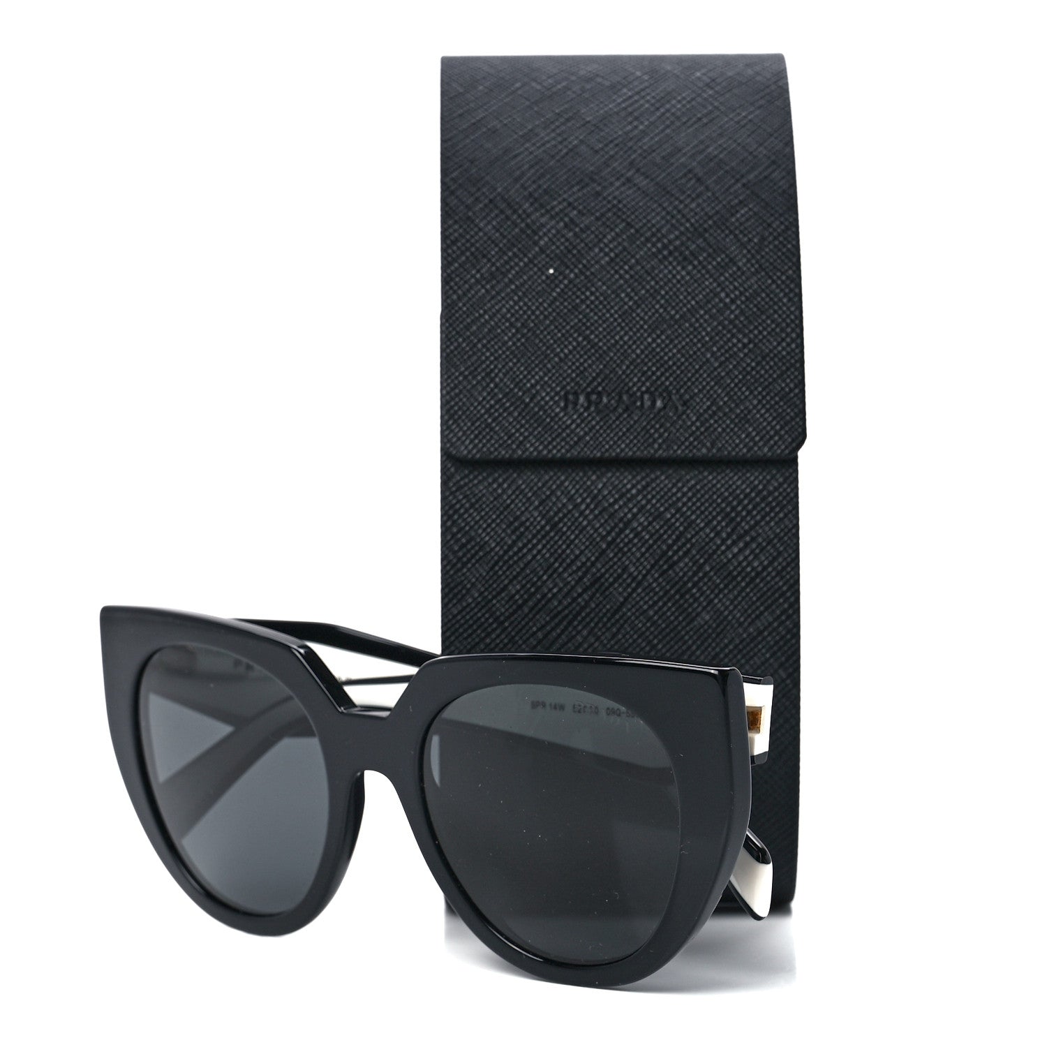 Prada Acetate Sunglasses SPR 14W Black White 7 of 7