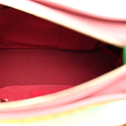 Chanel Suede Calfskin Quilted Small Gabrielle Hobo Pink Green Yellow 5 of 11