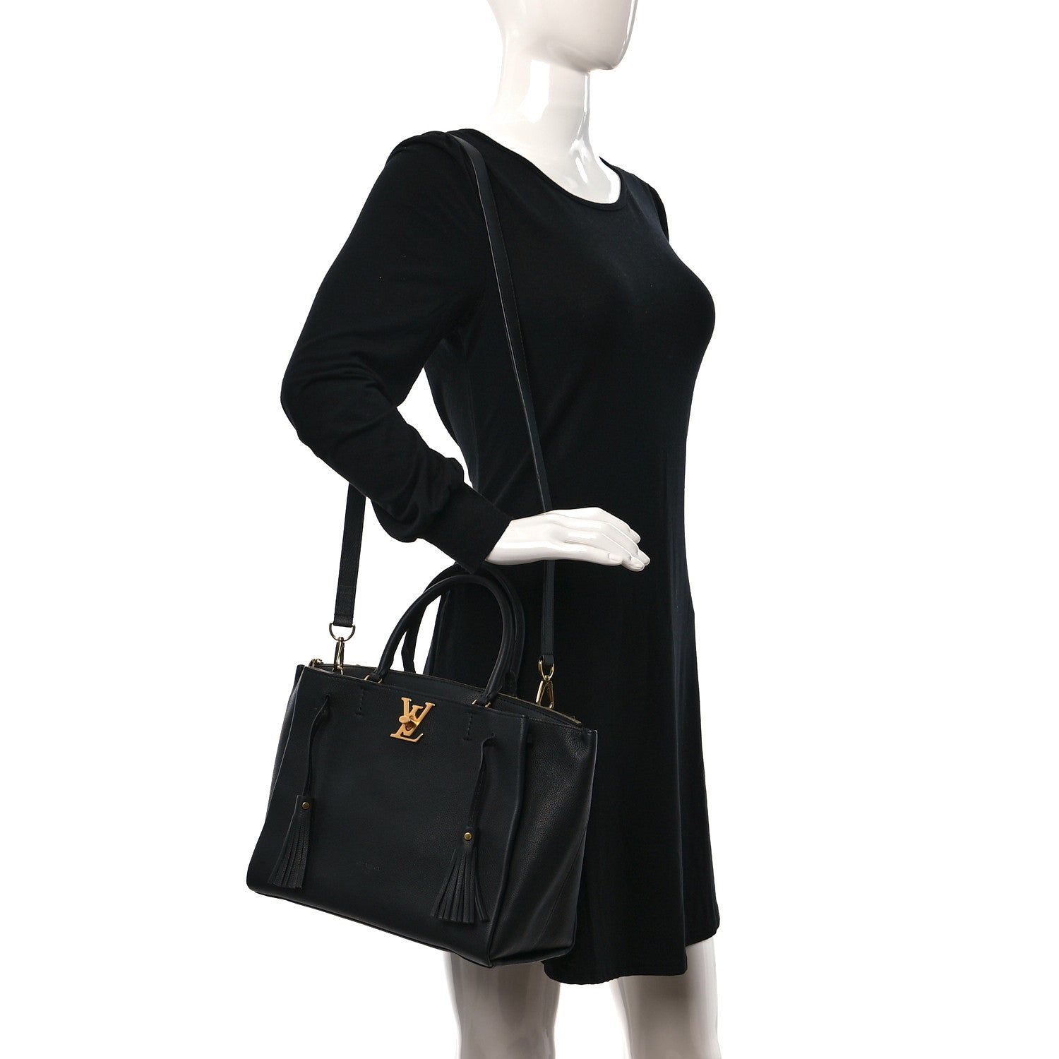 Louis Vuitton Calfskin Lockmeto Black 3 of 8