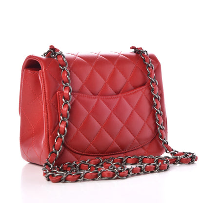 Chanel Lambskin Quilted Mini Square Flap Red 3 of 7
