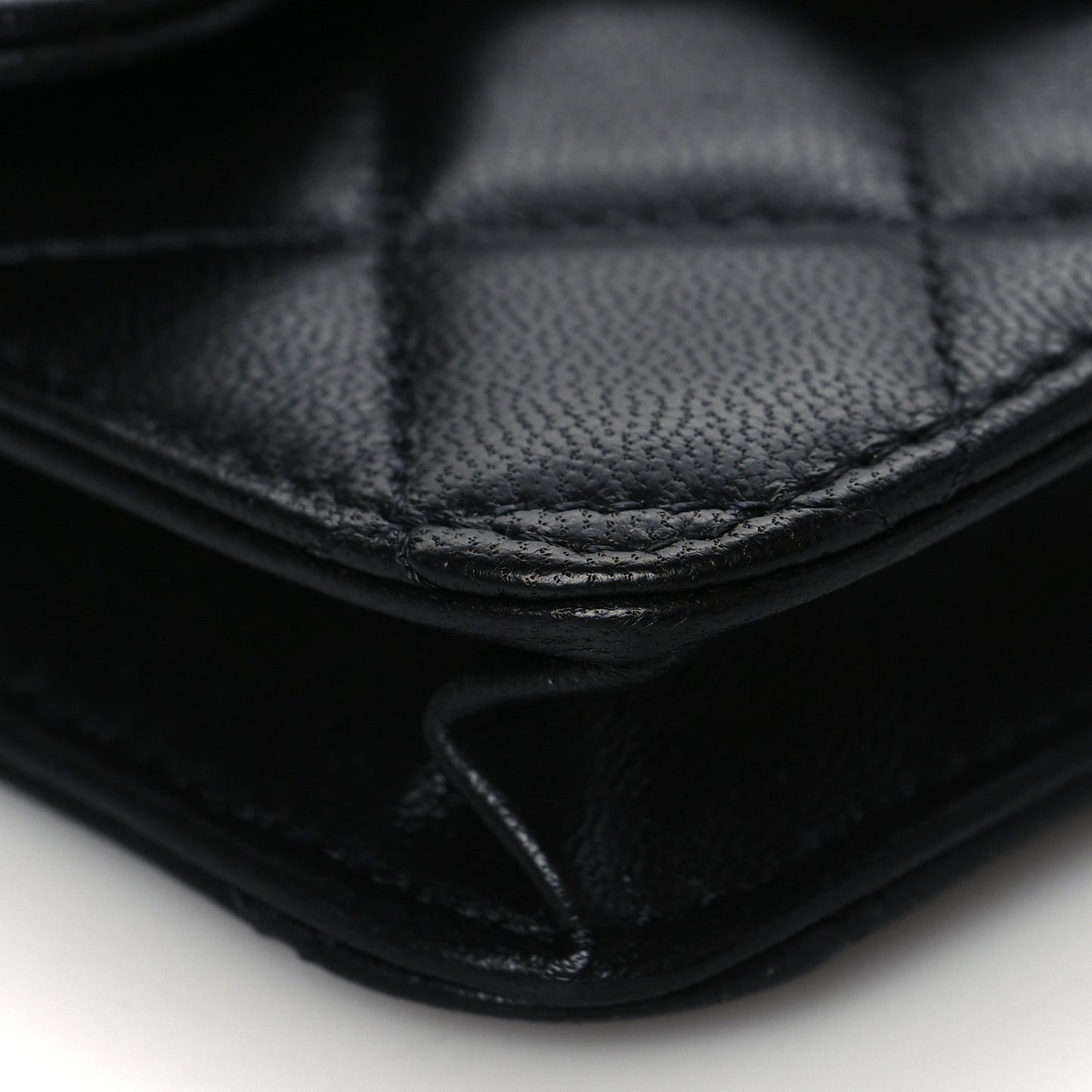 Lambskin Quilted Top Handle Flap Coin Purse With Chain Black