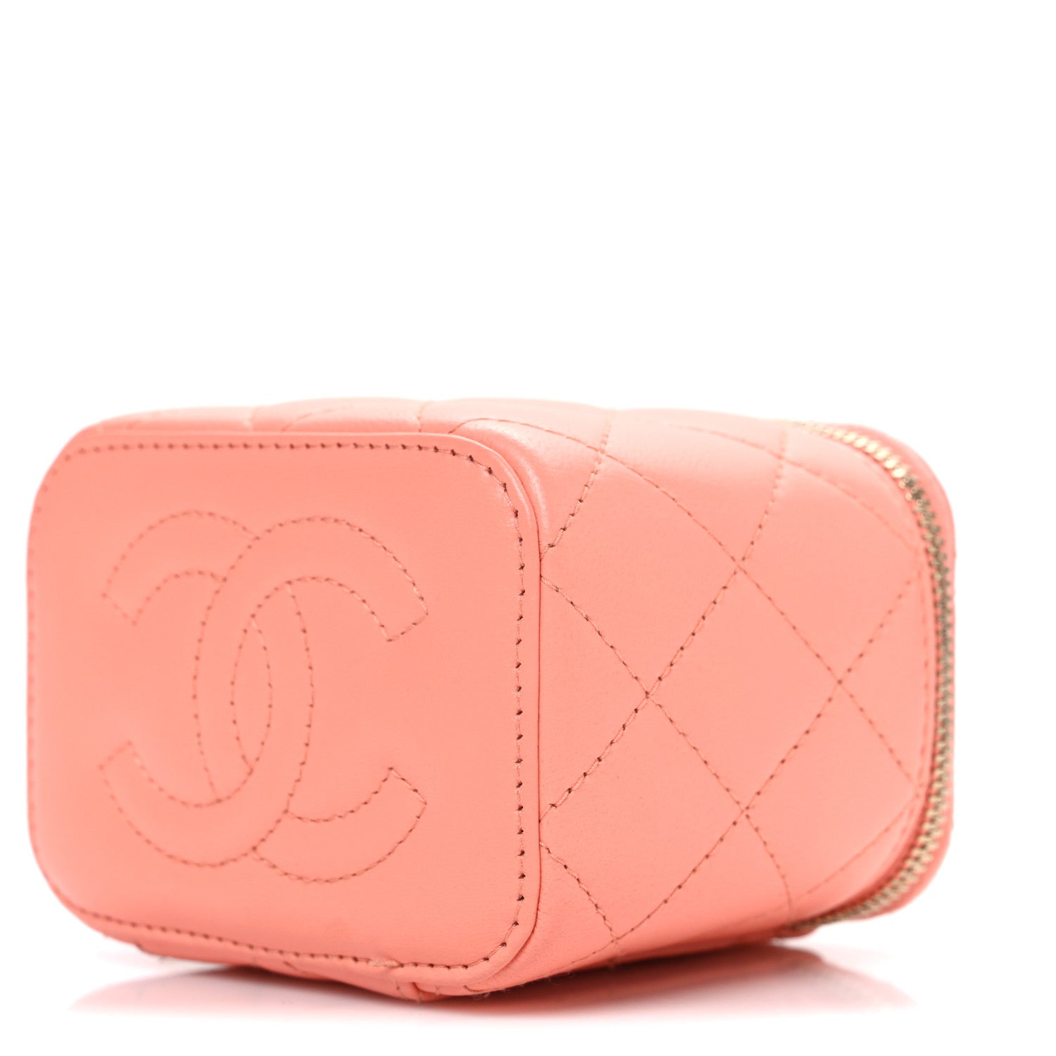 Chanel Lambskin Quilted Pearl Crush Mini Vanity Case With Chain Chanel Lambskin Quilted Pearl Crush Mini Vanity Case With Chain