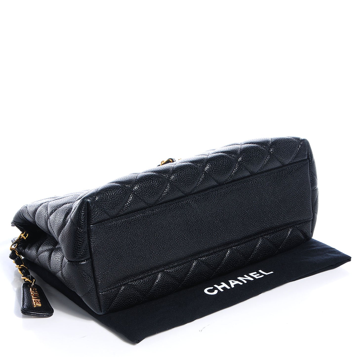 Caviar Quilted Shoulder Bag Black