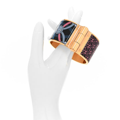 Hermes Enamel Printed Cavalcadour a Cheval Hinged Bracelet Extra Wide Hinged Bracelet S Arts and Crafts 2 of 5