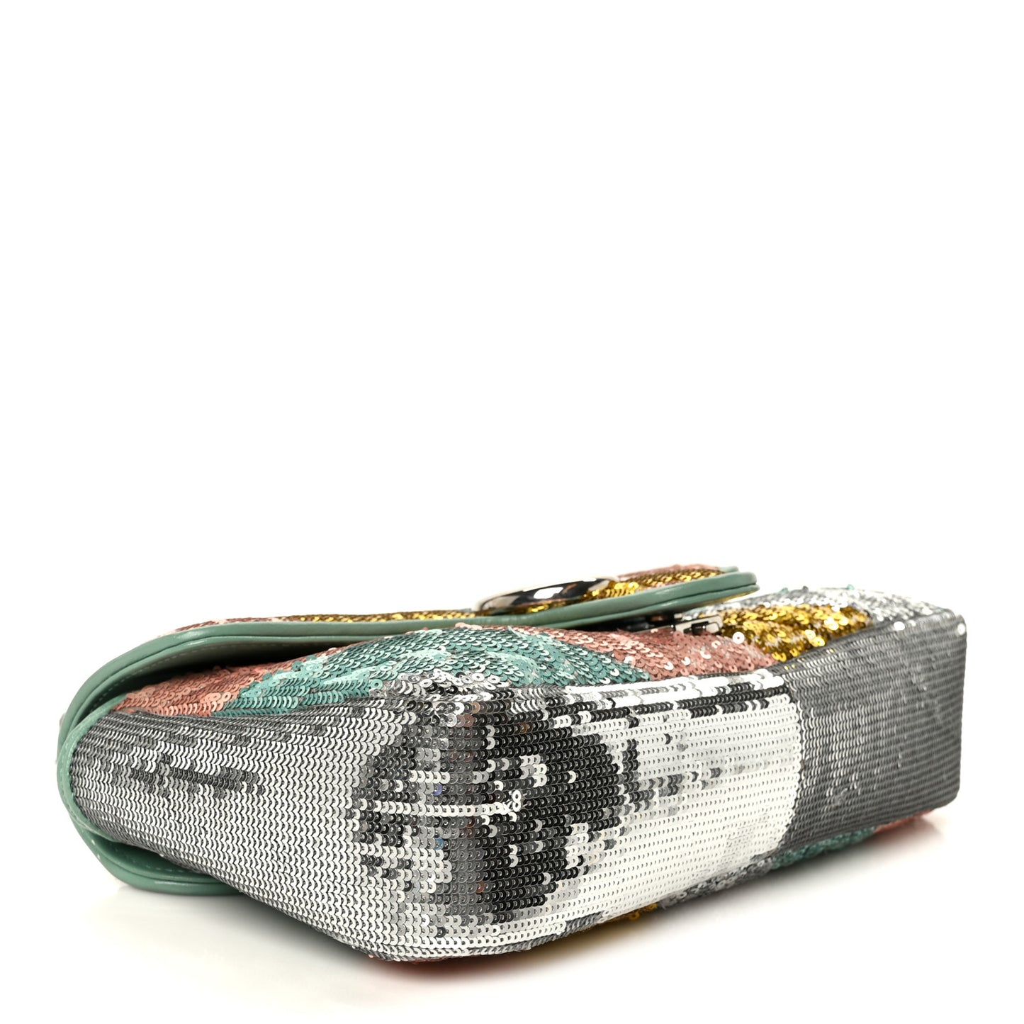 Sequin Satin Calfskin Matelasse Diagonal Small GG Marmont Shoulder Bag Grigio Argento Verde Chiaro Rosa Giallo Light Water Green