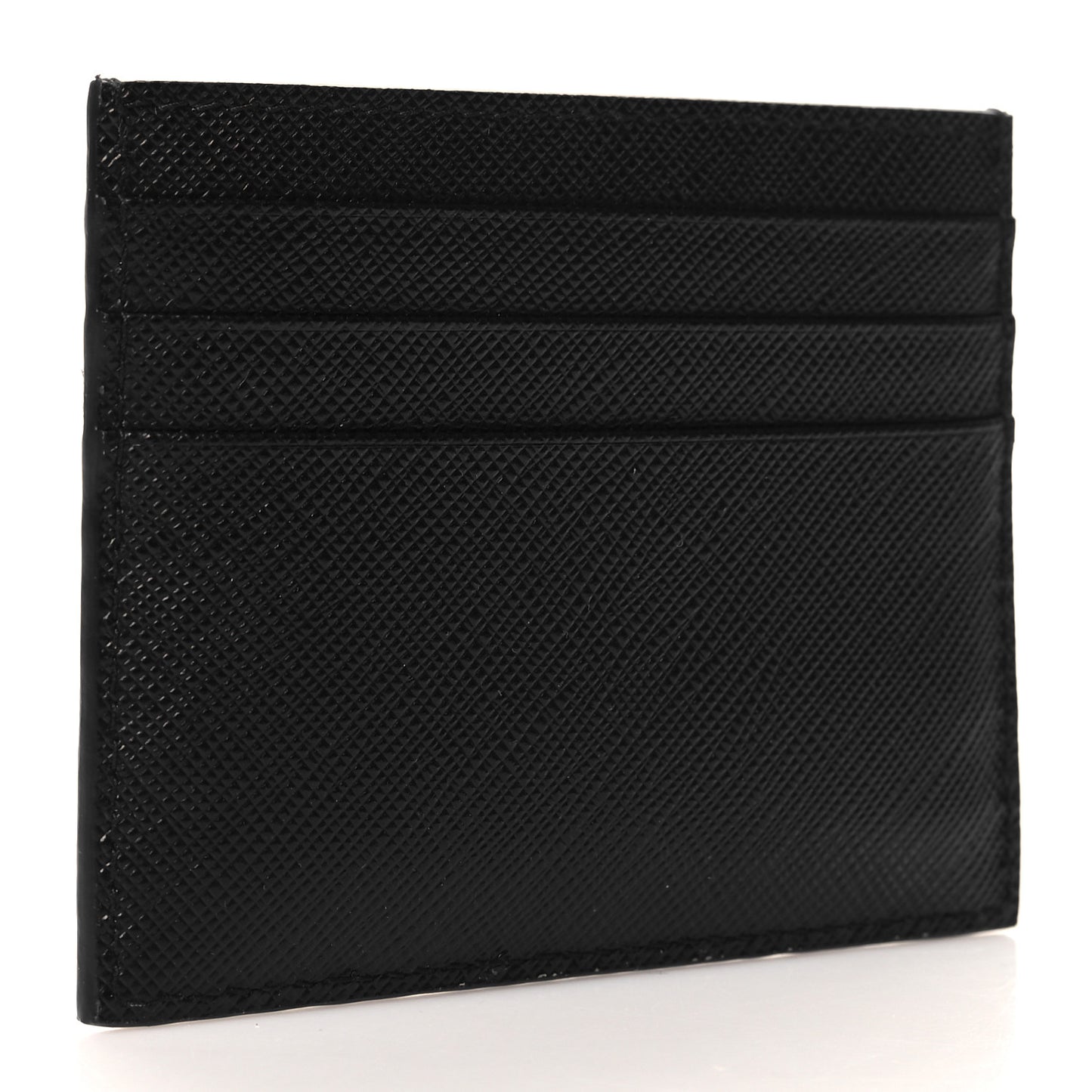 Saffiano Metal Card Holder Black