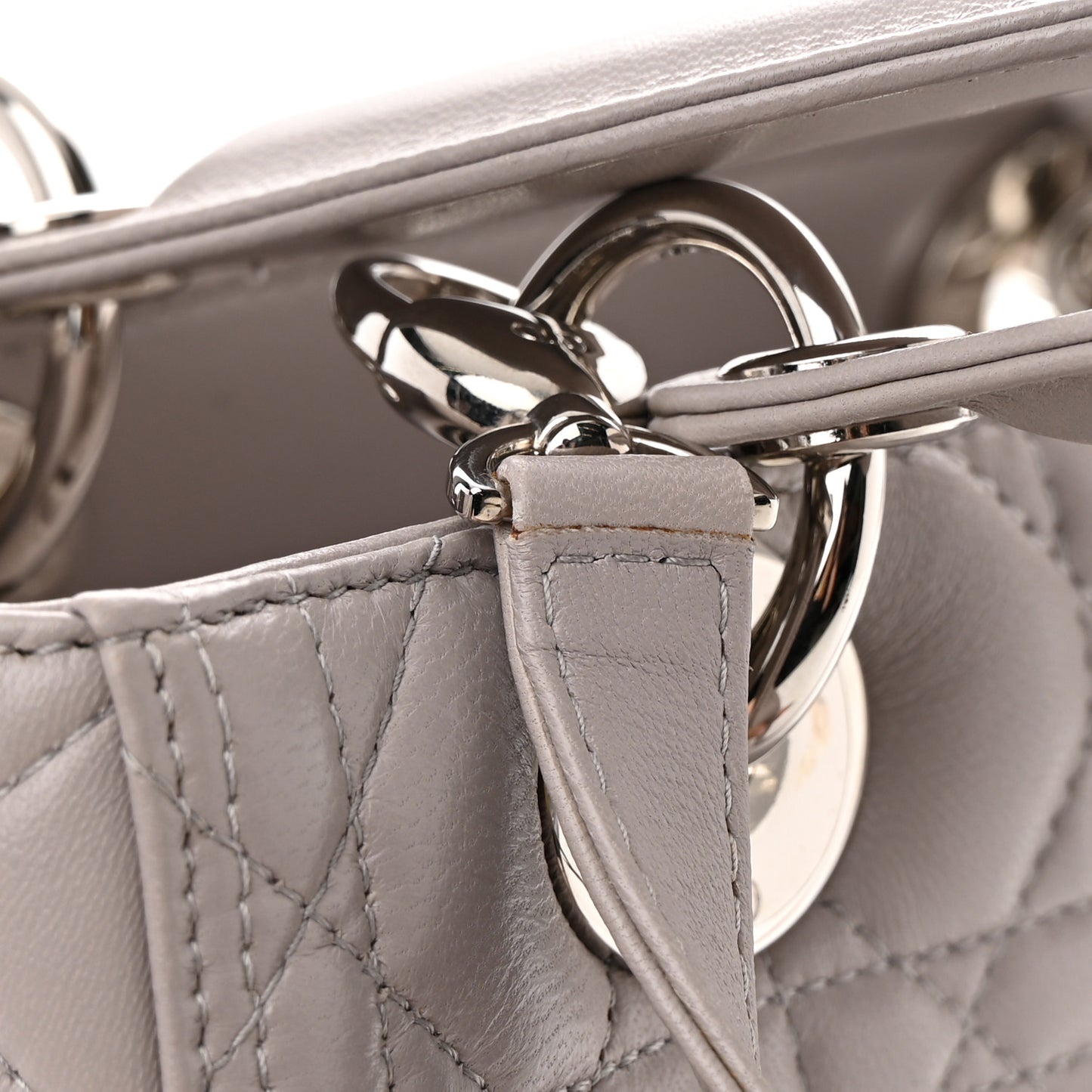 Lambskin Cannage Medium Lady Dior Grey