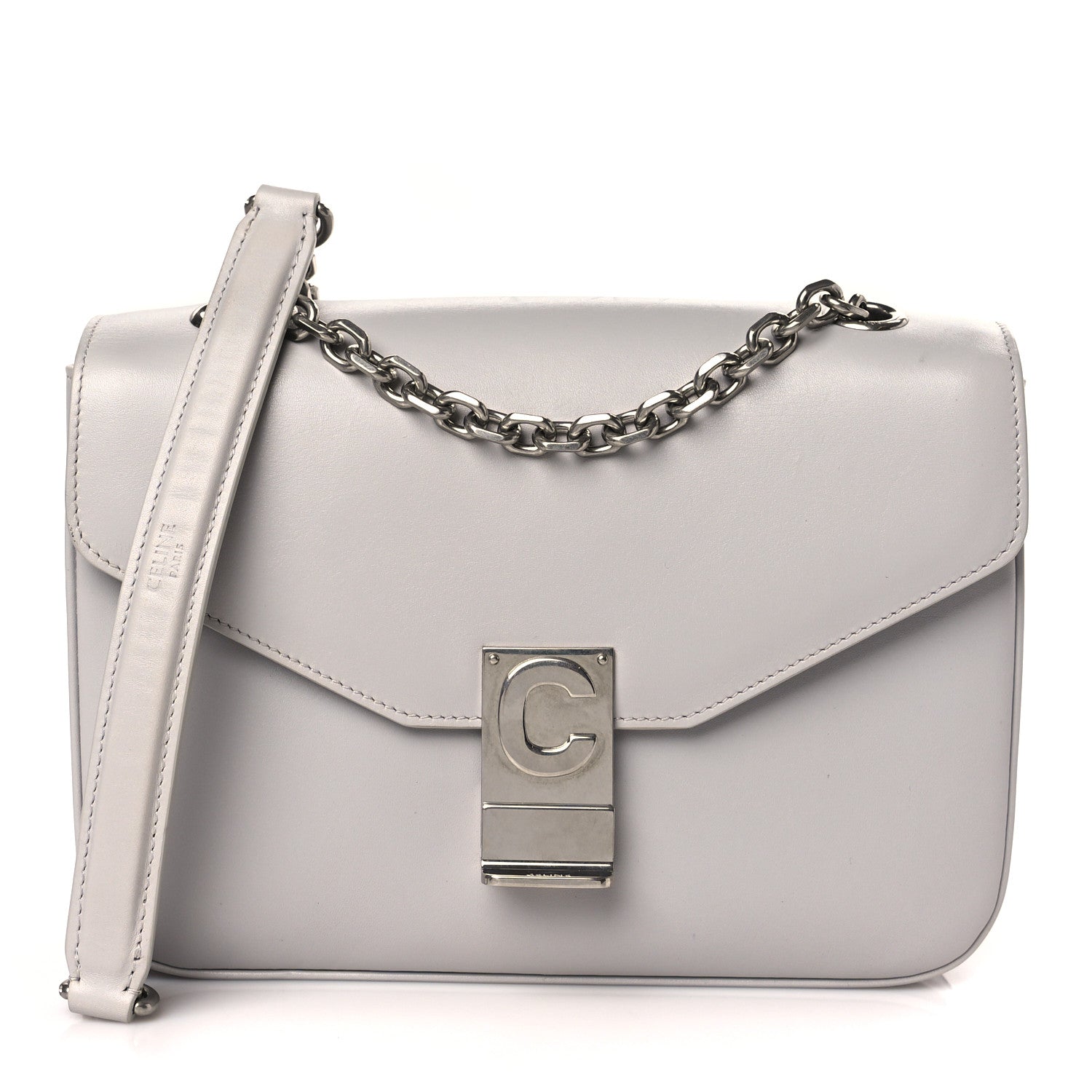 Celine Shiny Calfskin Medium C Bag Pale Grey 1 of 9