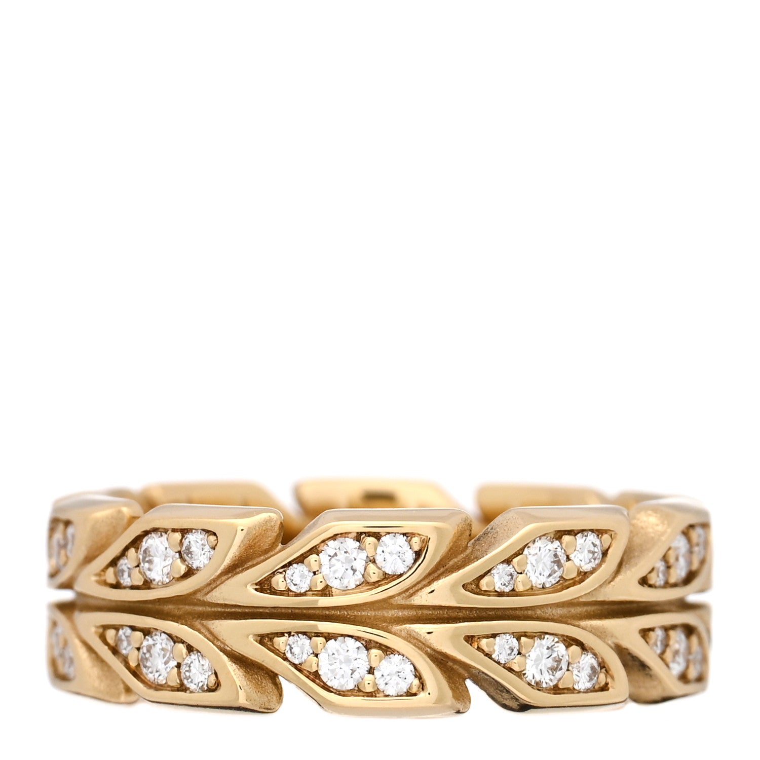 Tiffany 18K Yellow Gold Diamond Victoria Vine Band Ring 51 5.75 1 of 5