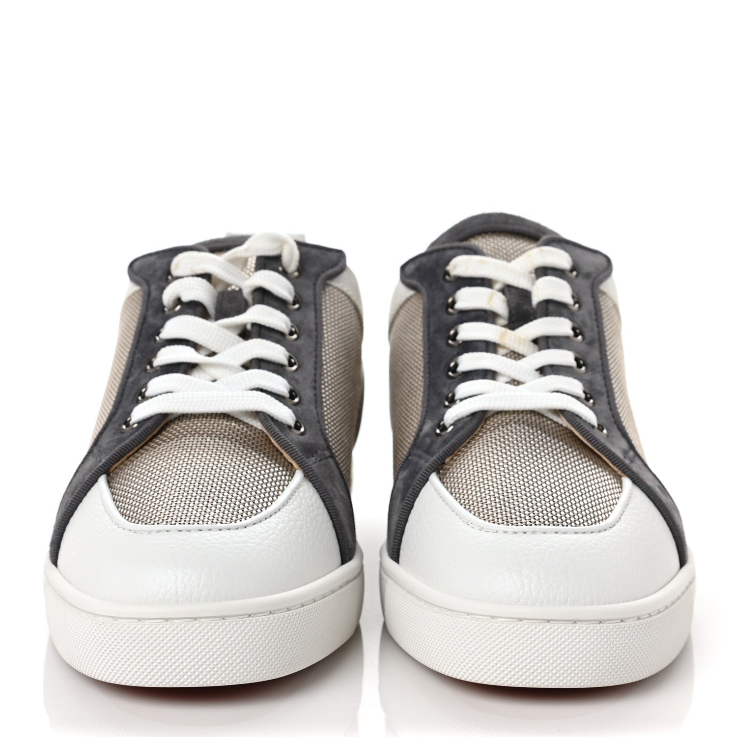 Christian Louboutin Calfskin Mens Rantulow Orlato Flat Sneakers 41 White Grey 2 of 9