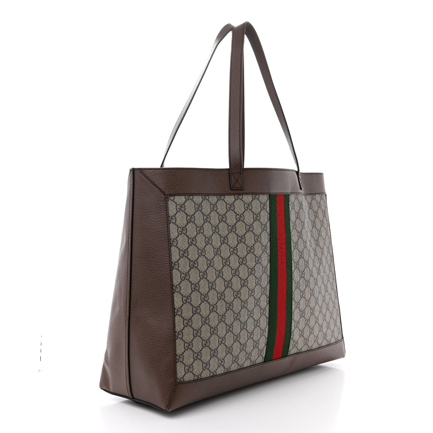 GG Supreme Monogram Web Ophidia Tote Brown