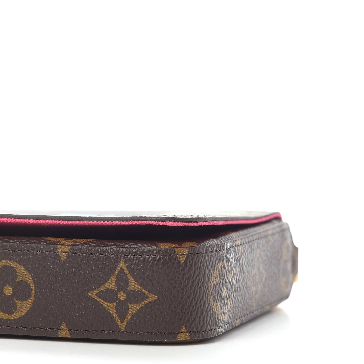 Louis Vuitton Monogram 2021 Christmas Animation Hollywood Pochette Felicie Chain Wallet Fuchsia 6 of 9