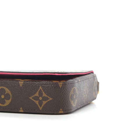 Louis Vuitton Monogram 2021 Christmas Animation Hollywood Pochette Felicie Chain Wallet Fuchsia 6 of 9