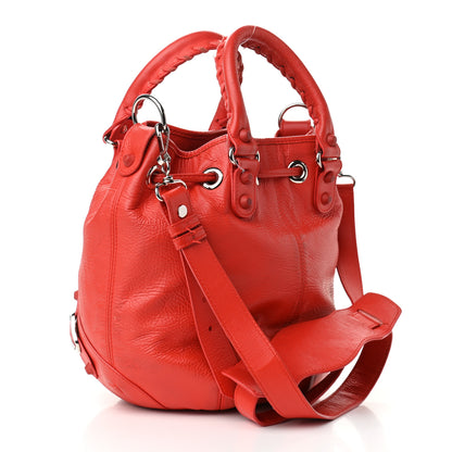 Balenciaga Matte Goatskin Rubber Covered Classic Hardware Mini Pompon Rouge Coquelicot Rouge Braise 3 of 10
