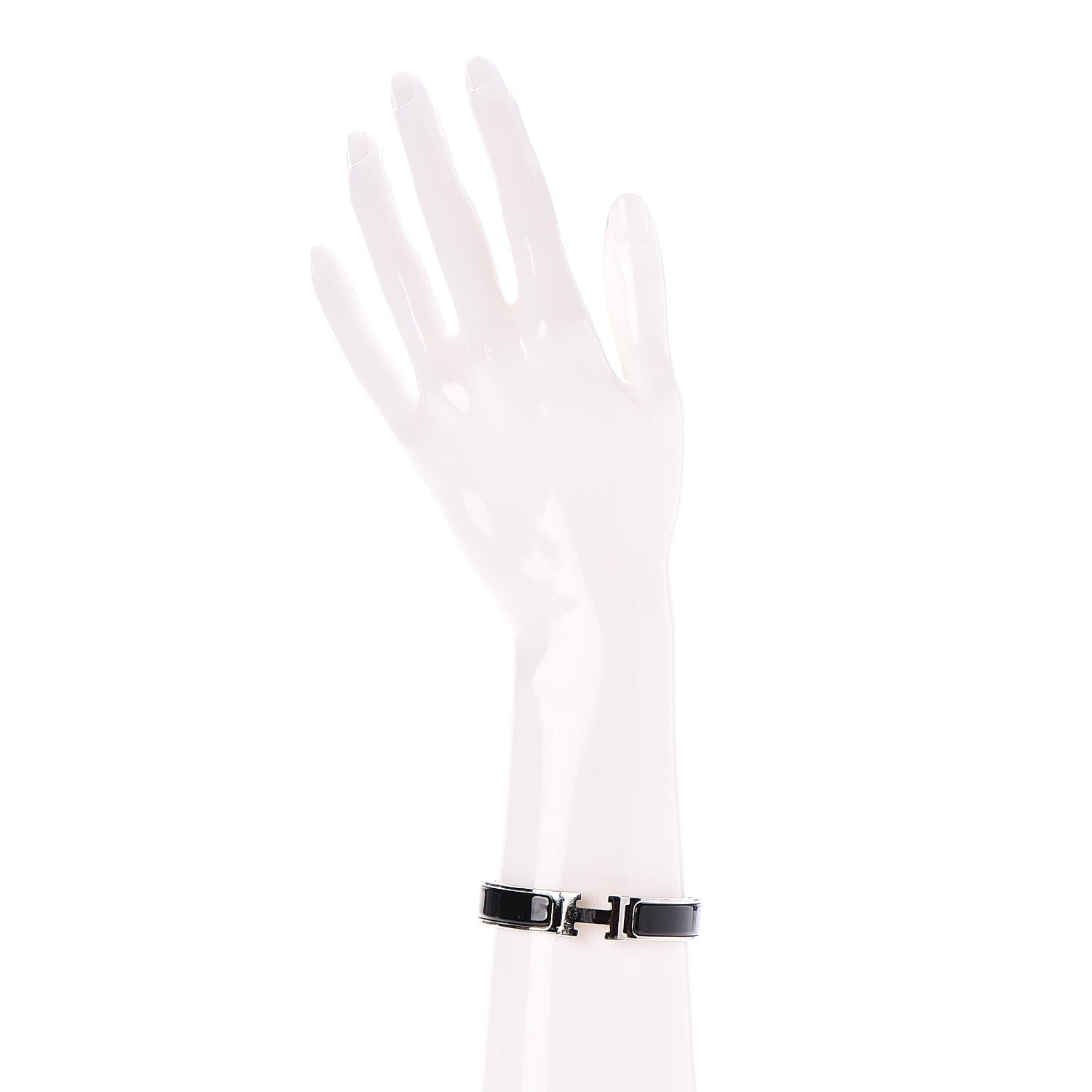 Hermes Enamel Narrow Clic Clac H Bracelet PM Black 2 of 5