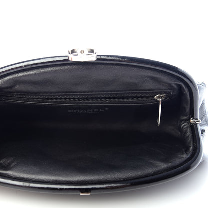 Chanel Distressed Patent Quilted Timeless Clutch Black 5 of 7