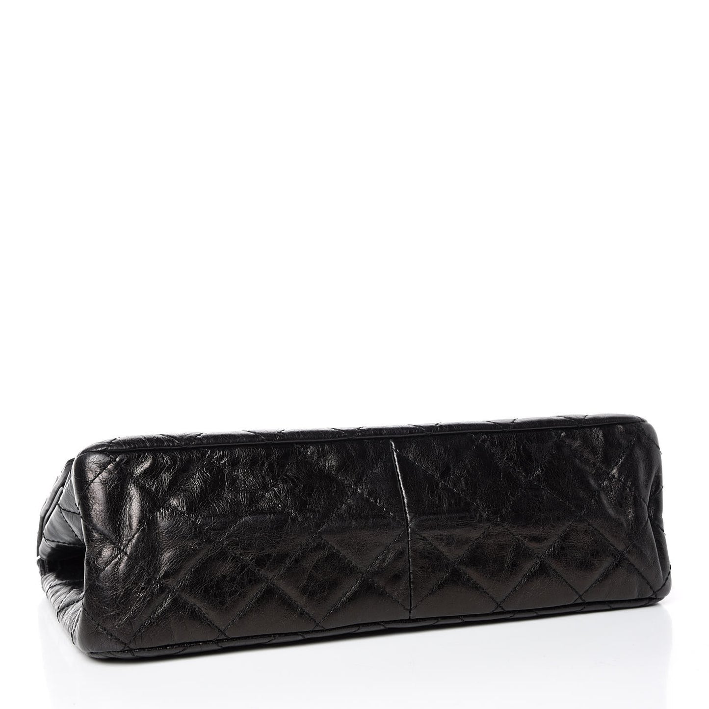 Glazed Aged Calfskin Quilted 2.55 Reissue 227 Flap Black