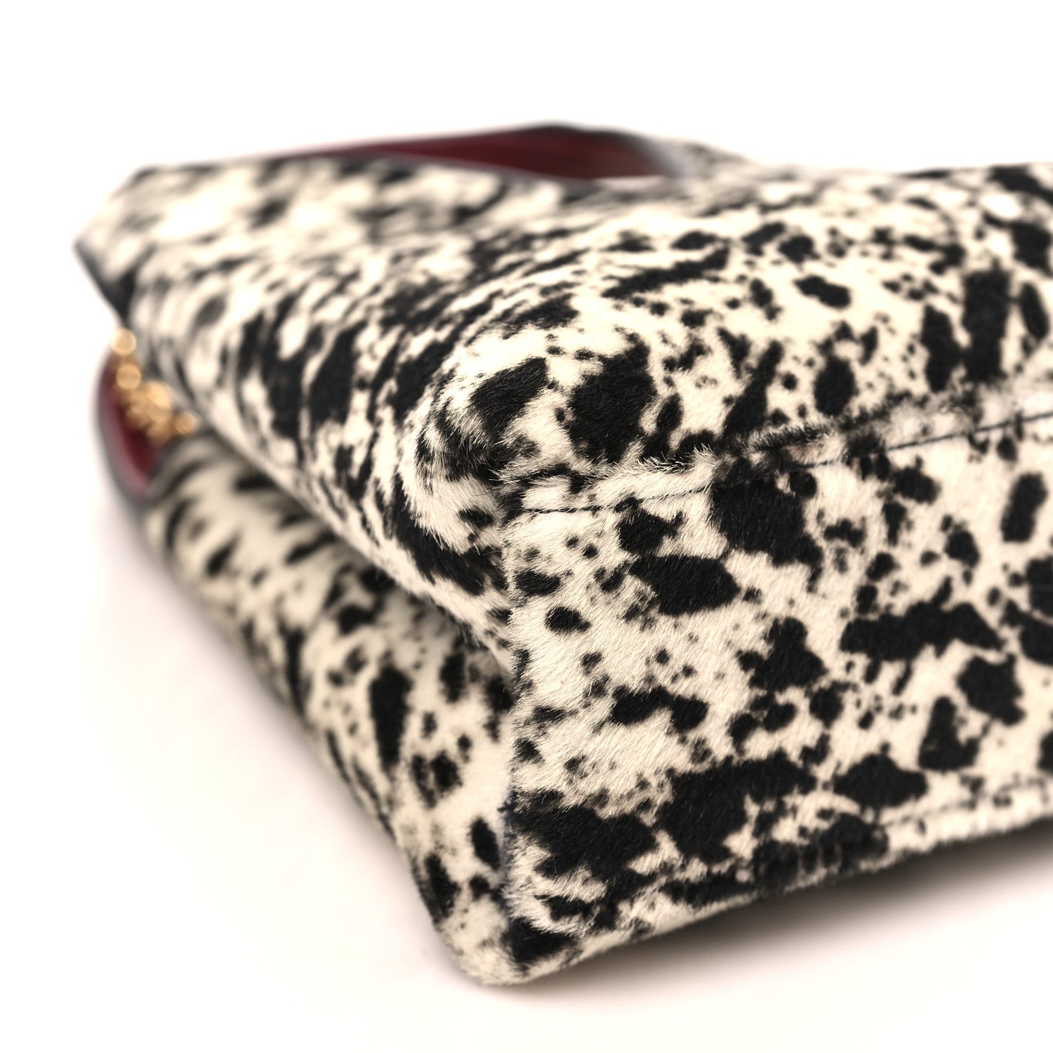 Chanel Pony Hair Printed Chic Lady Small Shopping Tote White Black 9 of 11