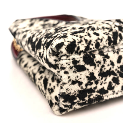 Chanel Pony Hair Printed Chic Lady Small Shopping Tote White Black 9 of 11