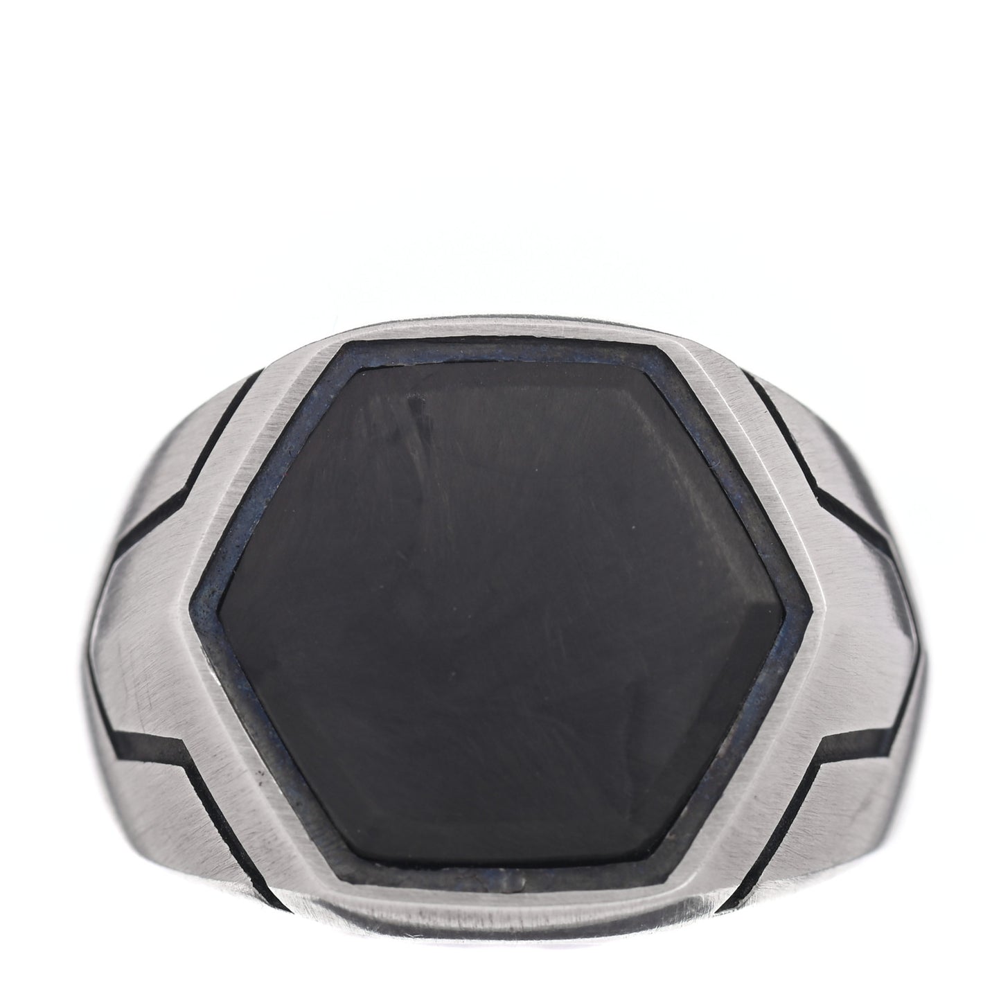 Sterling Silver Forged Carbon Signet Ring 61 9.75