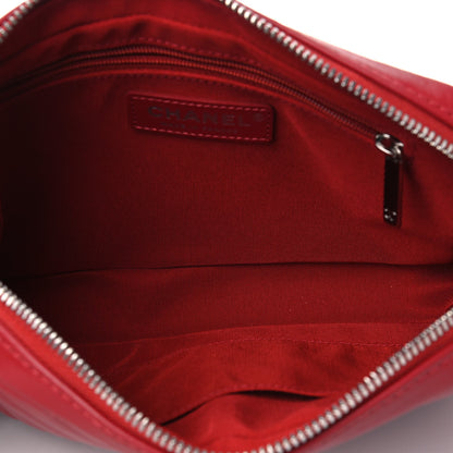 Chanel Lambskin Chevron Quilted Small Promenade Camera Dark Red 4 of 4