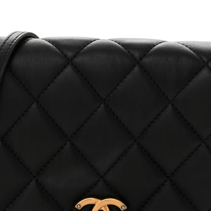 Chanel Calfskin Quilted Mini Nailed CC Flap Bag Black 8 of 11