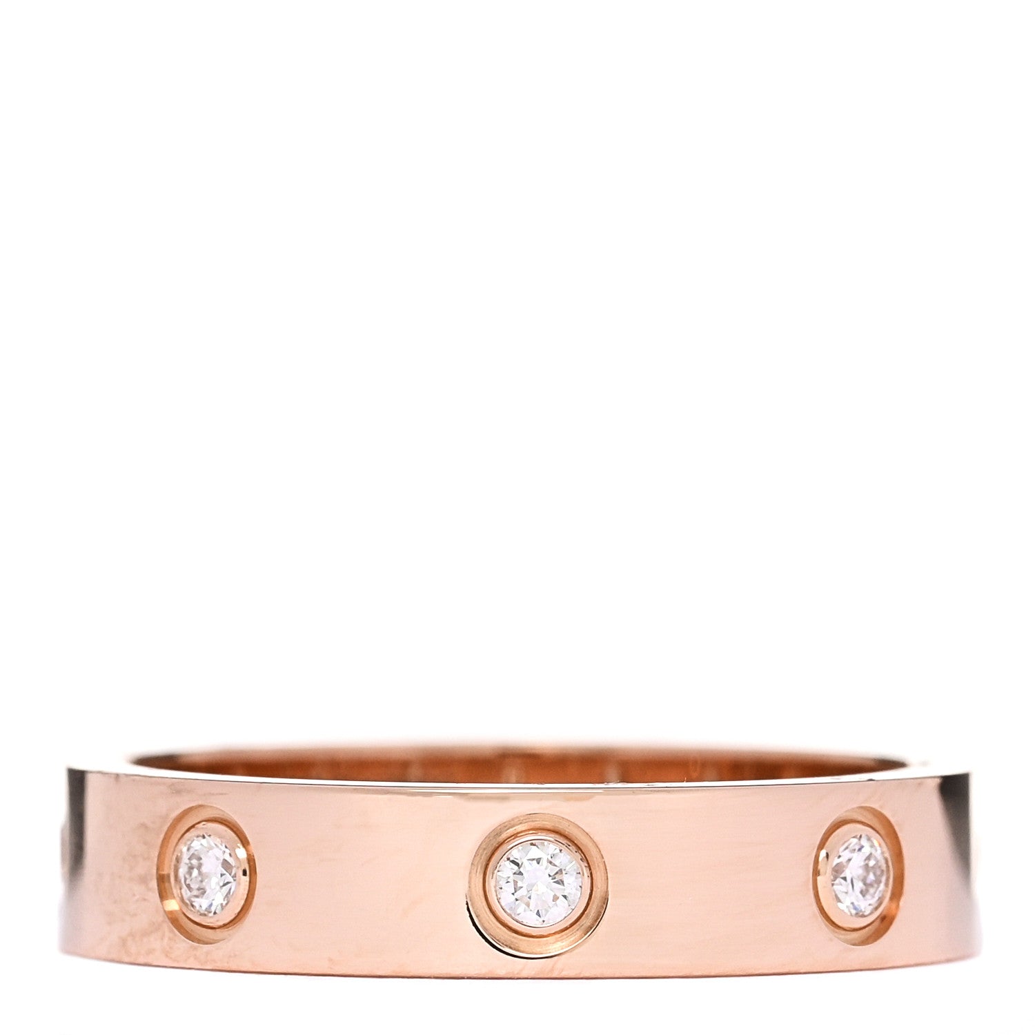 Cartier 18K Pink Gold 8 Diamond 4mm LOVE Wedding Band Ring 52 6 1 of 4