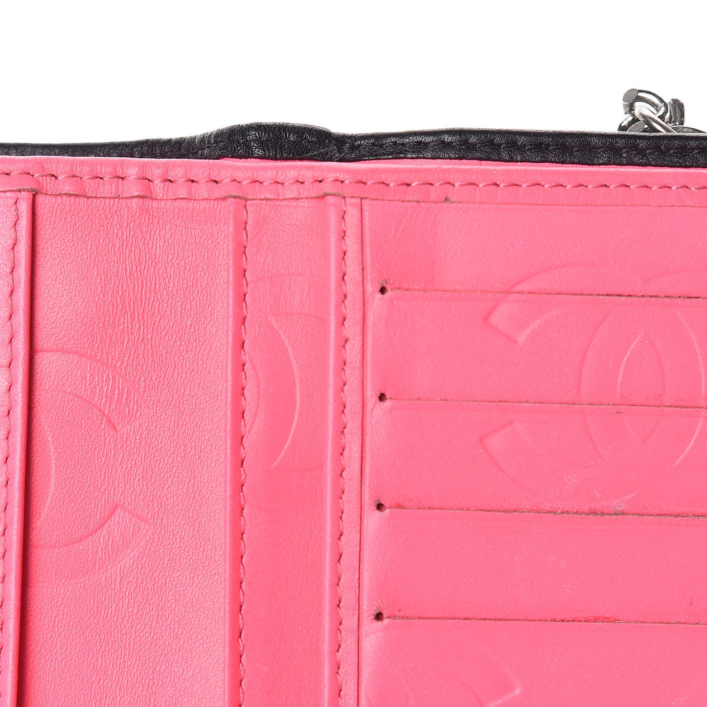 Calfskin Cambon Zipped Pocket Wallet Black