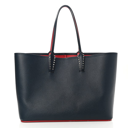 Christian Louboutin Calfskin Spikes East West Cabata Tote Navy 2 of 12