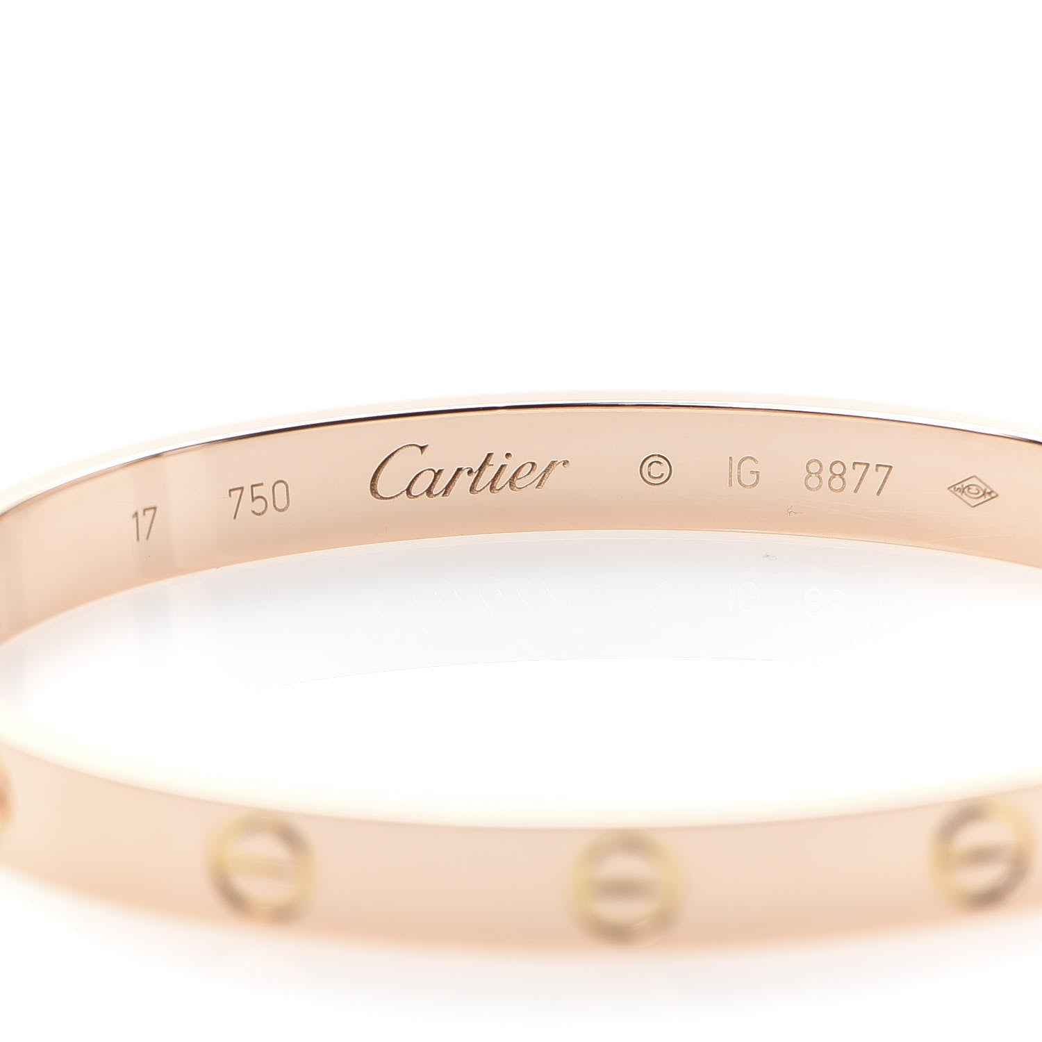 Cartier 18K Pink Gold LOVE Bracelet 17 6 of 8